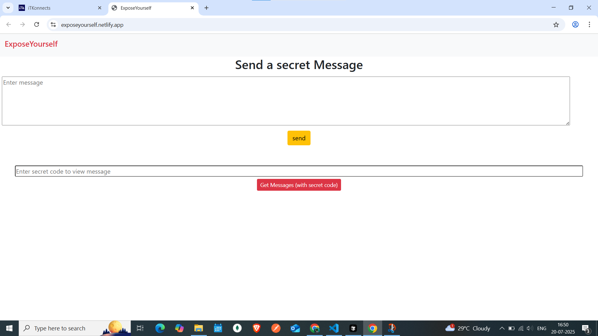 Expose Yourself Web App Screenshot